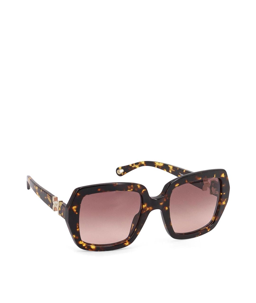 CHLOE Коричневые пластиковые солнцезащитные очки, фото 2