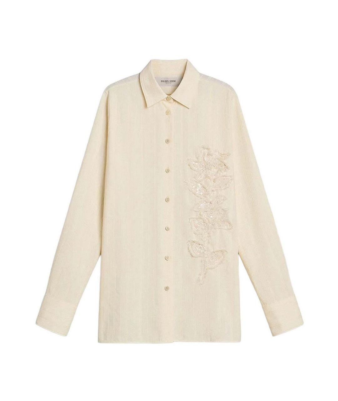 GOLDEN GOOSE Белая хлопковая рубашка, фото 1