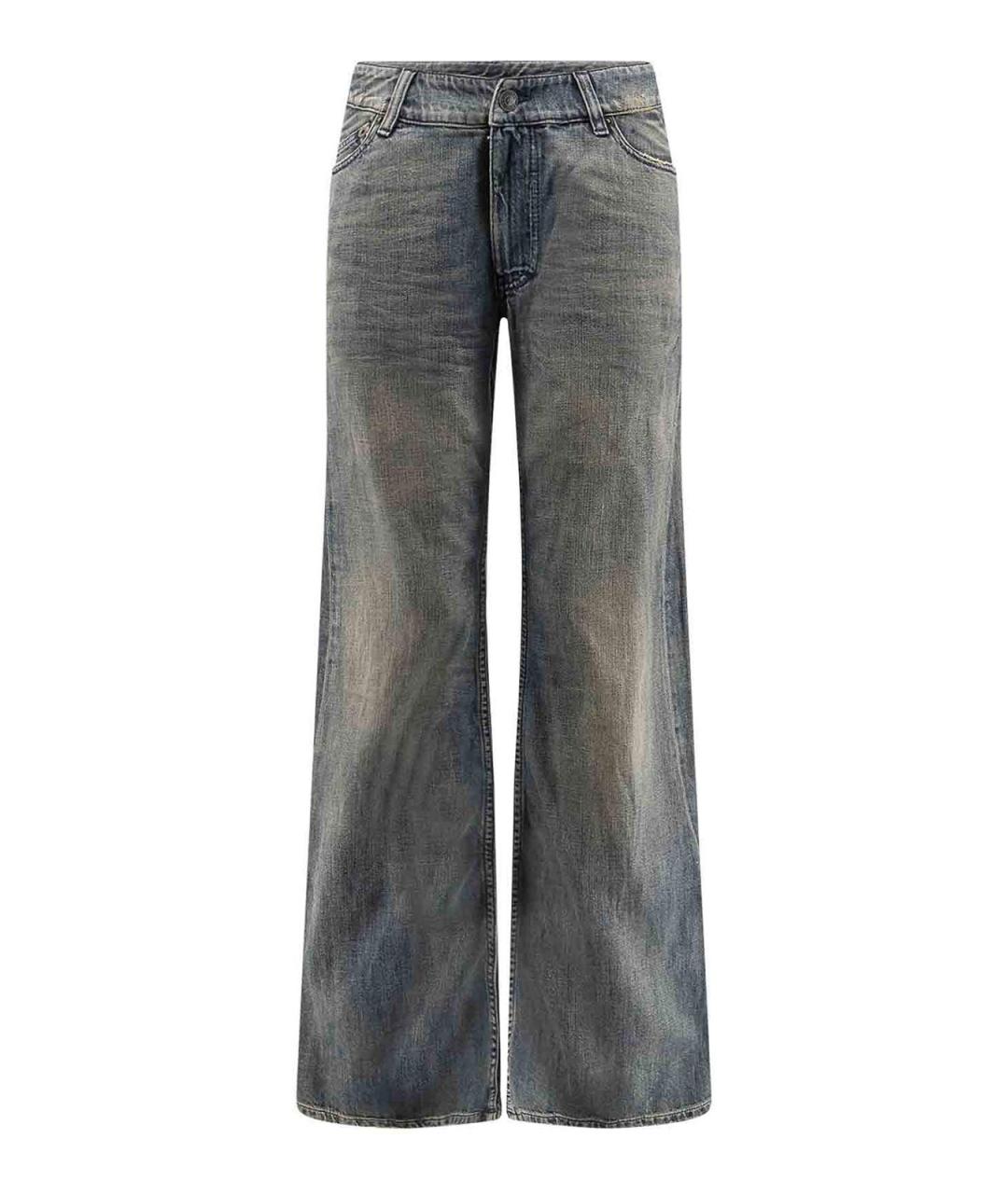 BALENCIAGA Голубые хлопковые прямые джинсы, фото 1