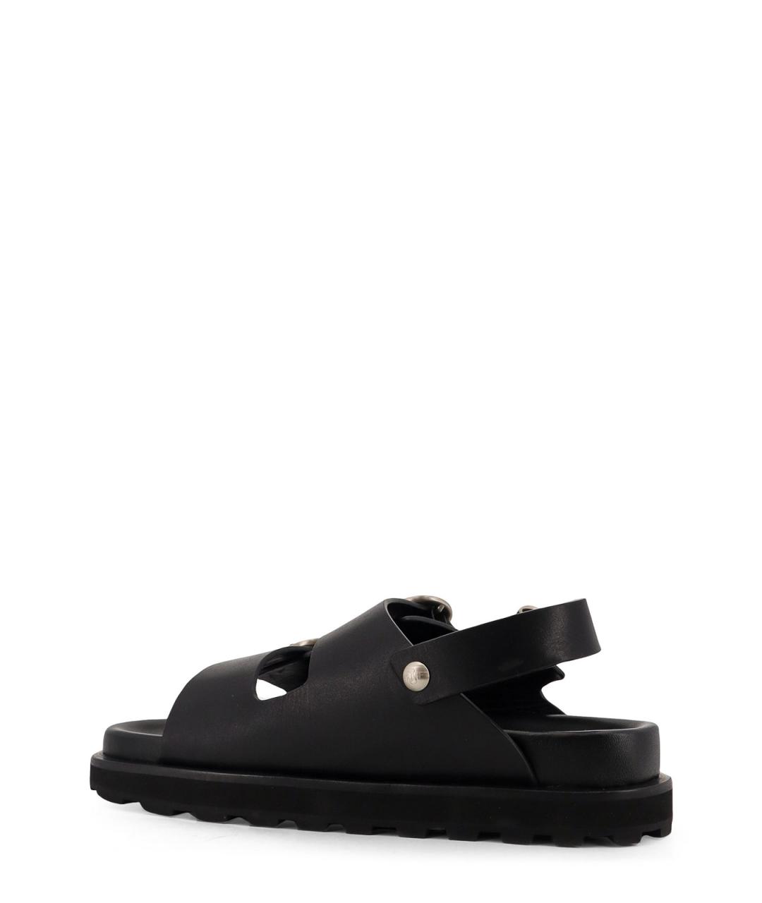 JIL SANDER Черные кожаные сандалии, фото 3