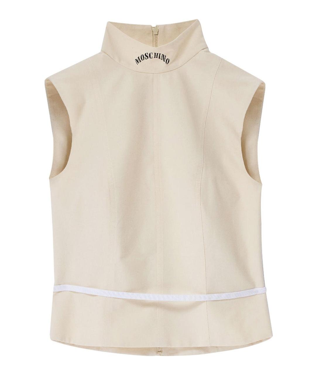 MOSCHINO Бежевая хлопковая майка, фото 1