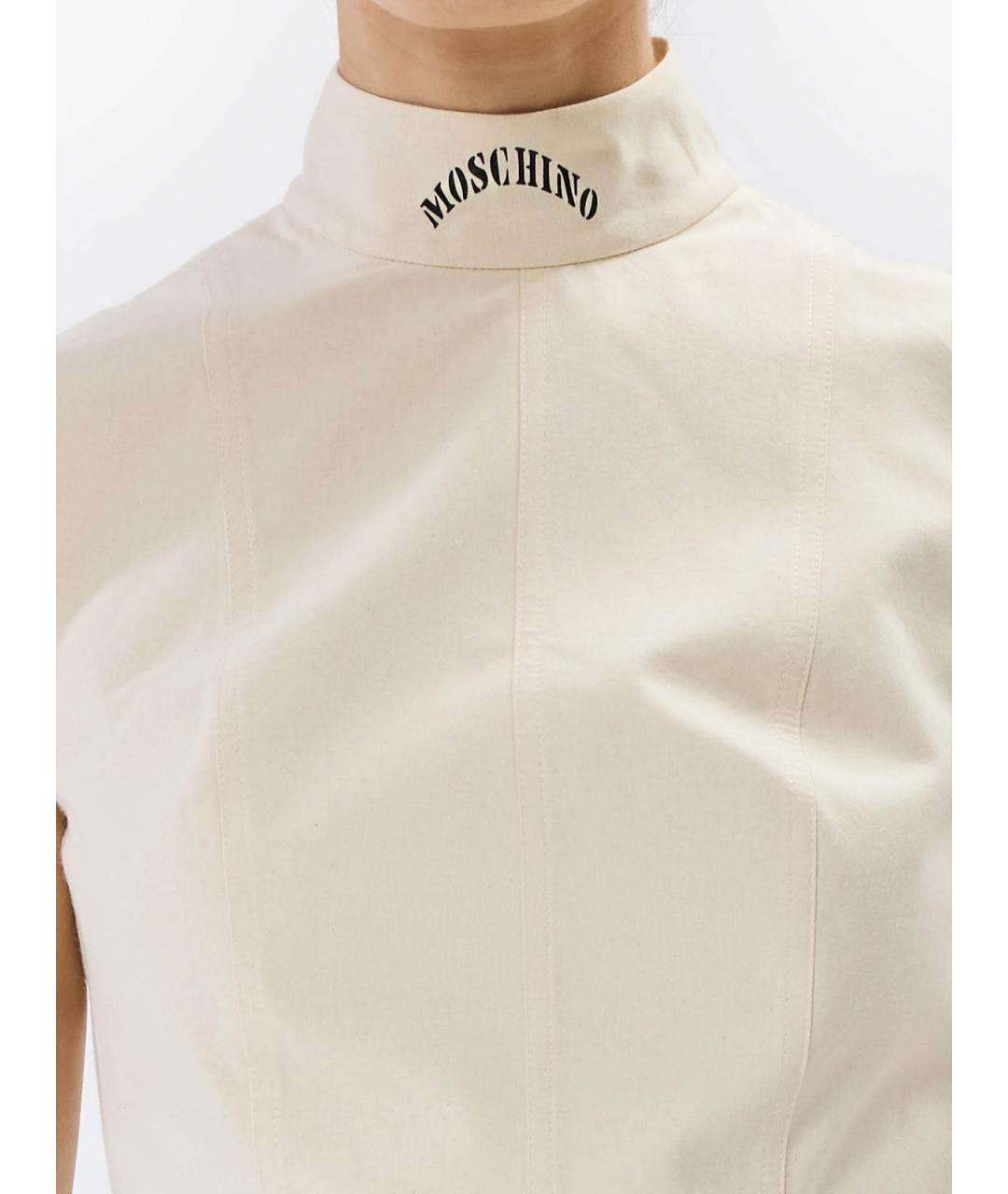 MOSCHINO Бежевая хлопковая майка, фото 5