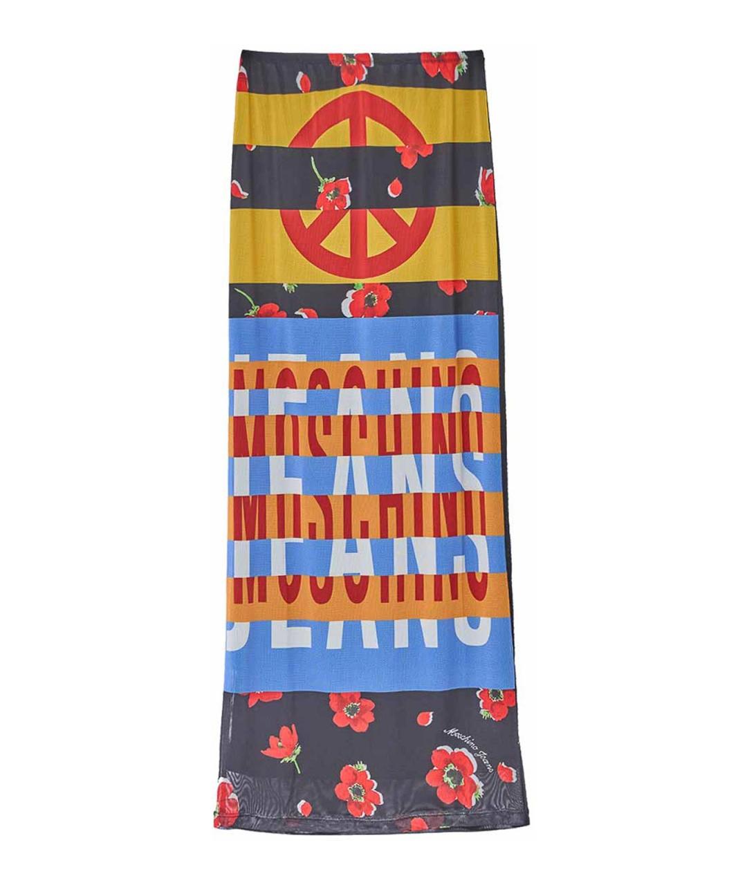 MOSCHINO JEANS Мульти полиэстеровая юбка миди, фото 1