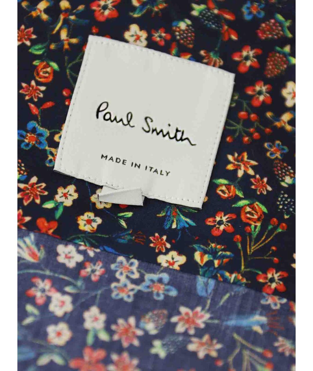 PAUL SMITH Синяя хлопковая классическая рубашка, фото 4