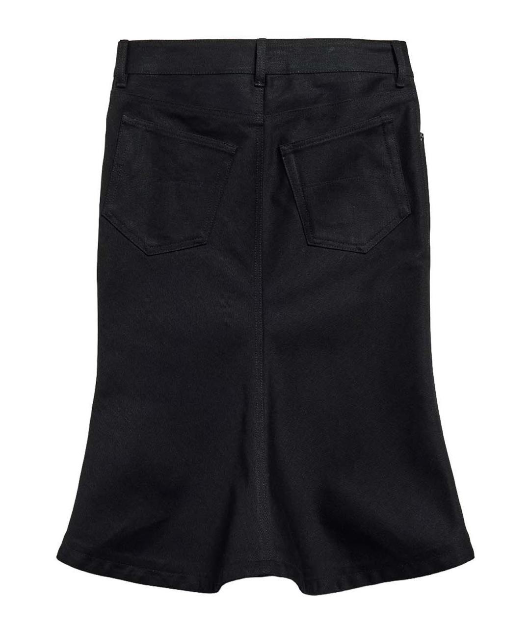 BALENCIAGA Черная хлопковая юбка миди, фото 2