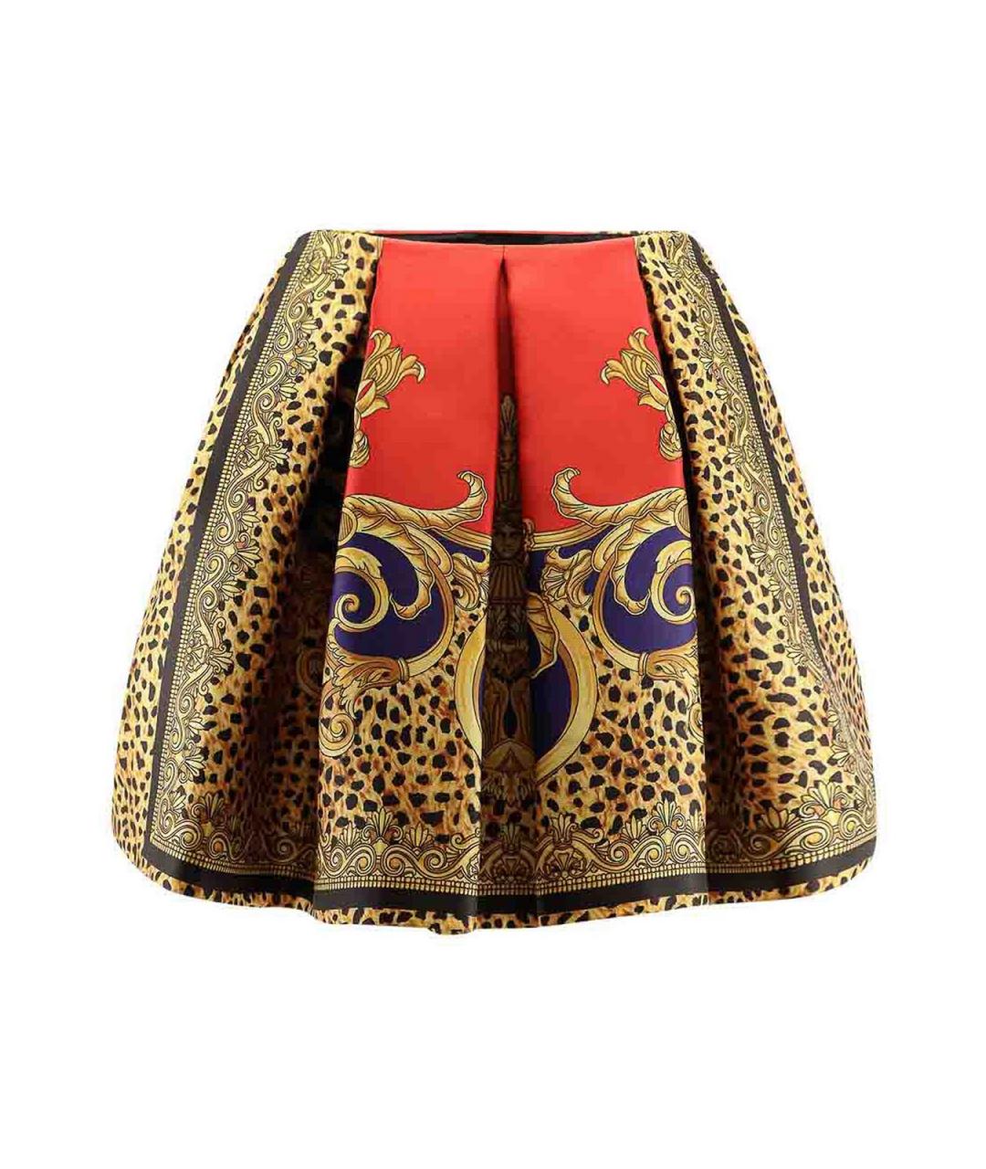 VERSACE Золотая ацетатная юбка мини, фото 2