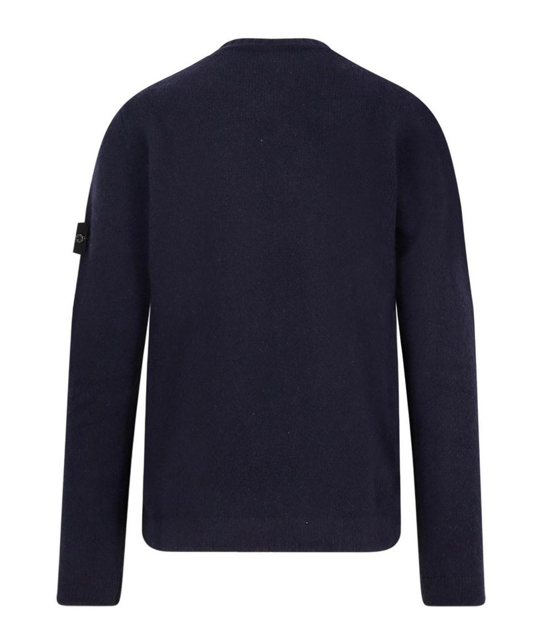 STONE ISLAND Темно-синий шерстяной джемпер / свитер, фото 2