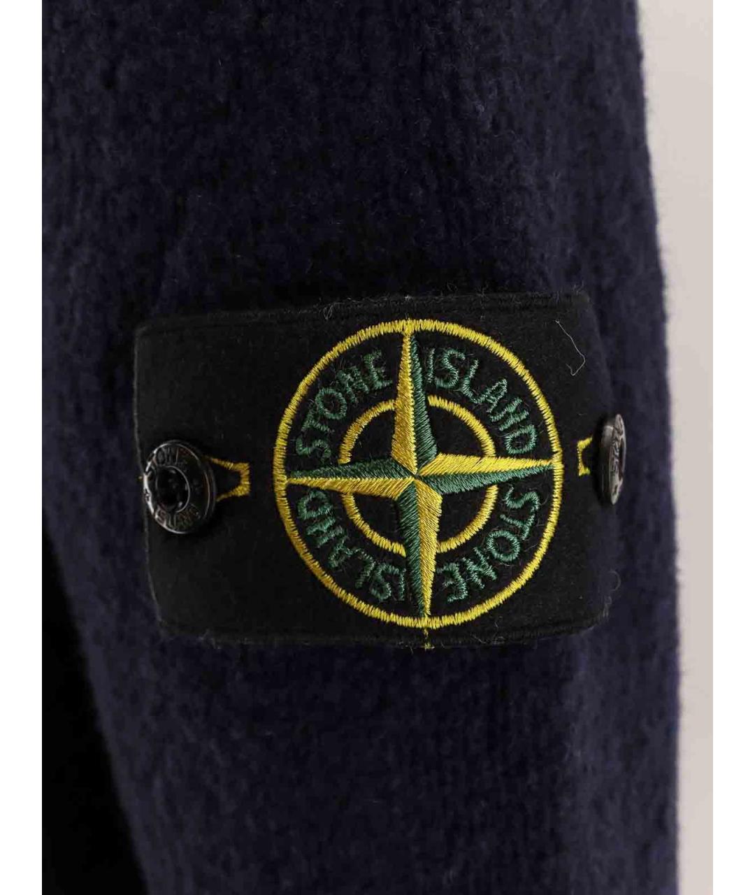 STONE ISLAND Темно-синий шерстяной джемпер / свитер, фото 3