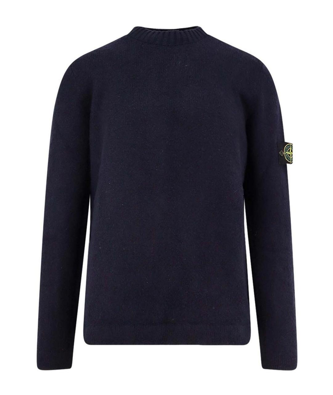 STONE ISLAND Темно-синий шерстяной джемпер / свитер, фото 1