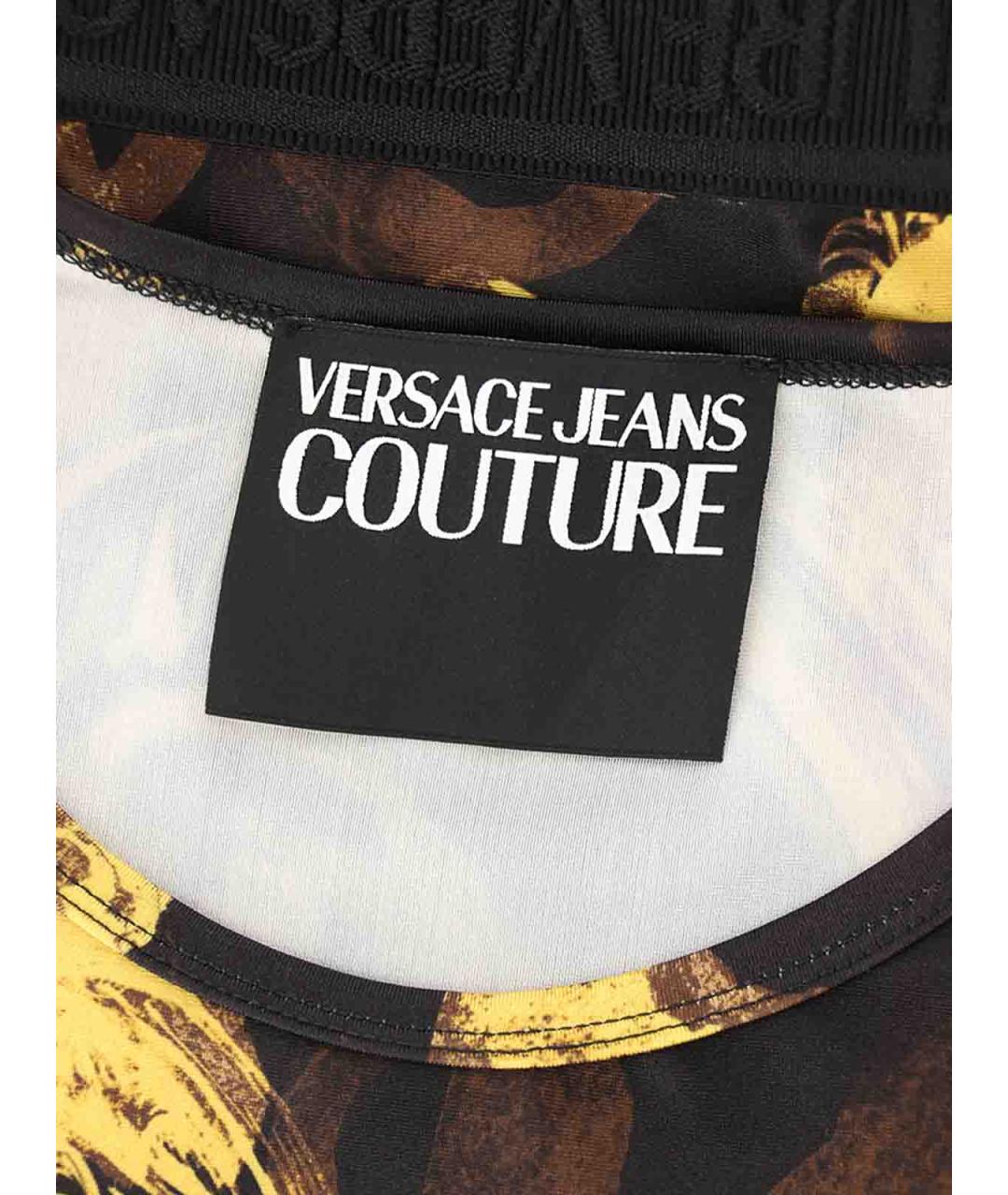 VERSACE JEANS COUTURE Черная полиэстеровая майка, фото 5
