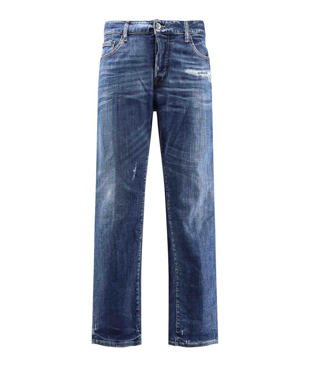 DSQUARED2 Синие хлопковые прямые джинсы, фото 1