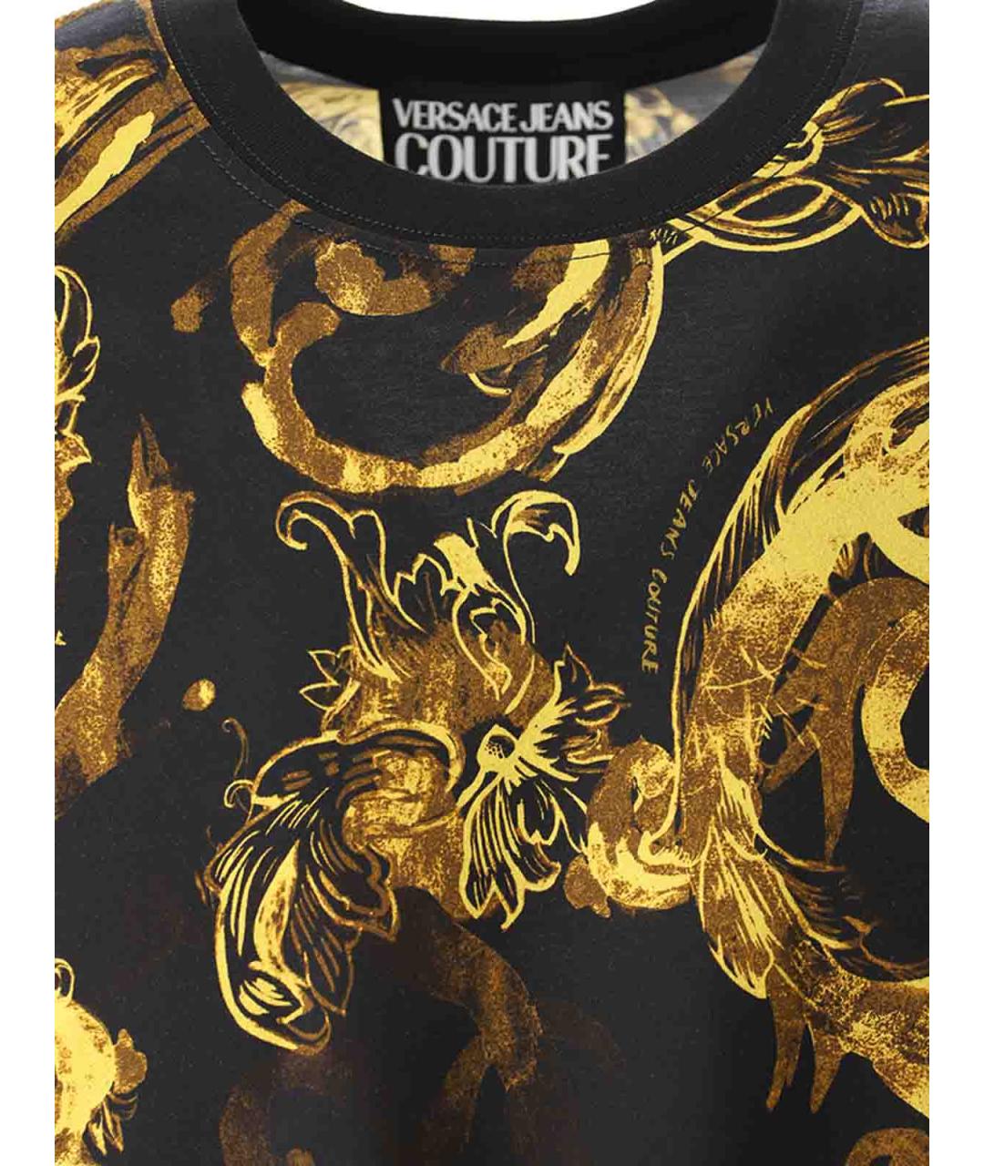VERSACE JEANS COUTURE Черная хлопковая футболка, фото 5