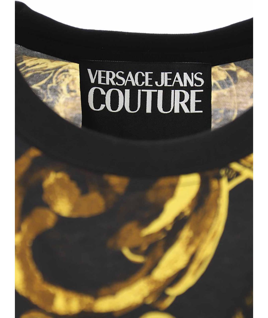 VERSACE JEANS COUTURE Черная хлопковая футболка, фото 3