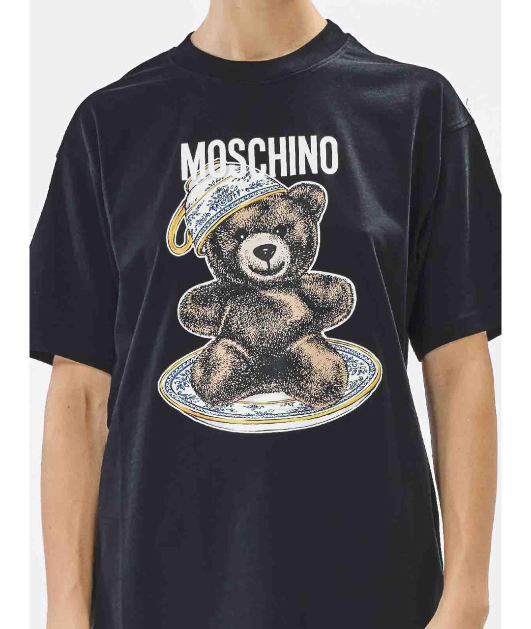 MOSCHINO Черная хлопковая футболка, фото 5