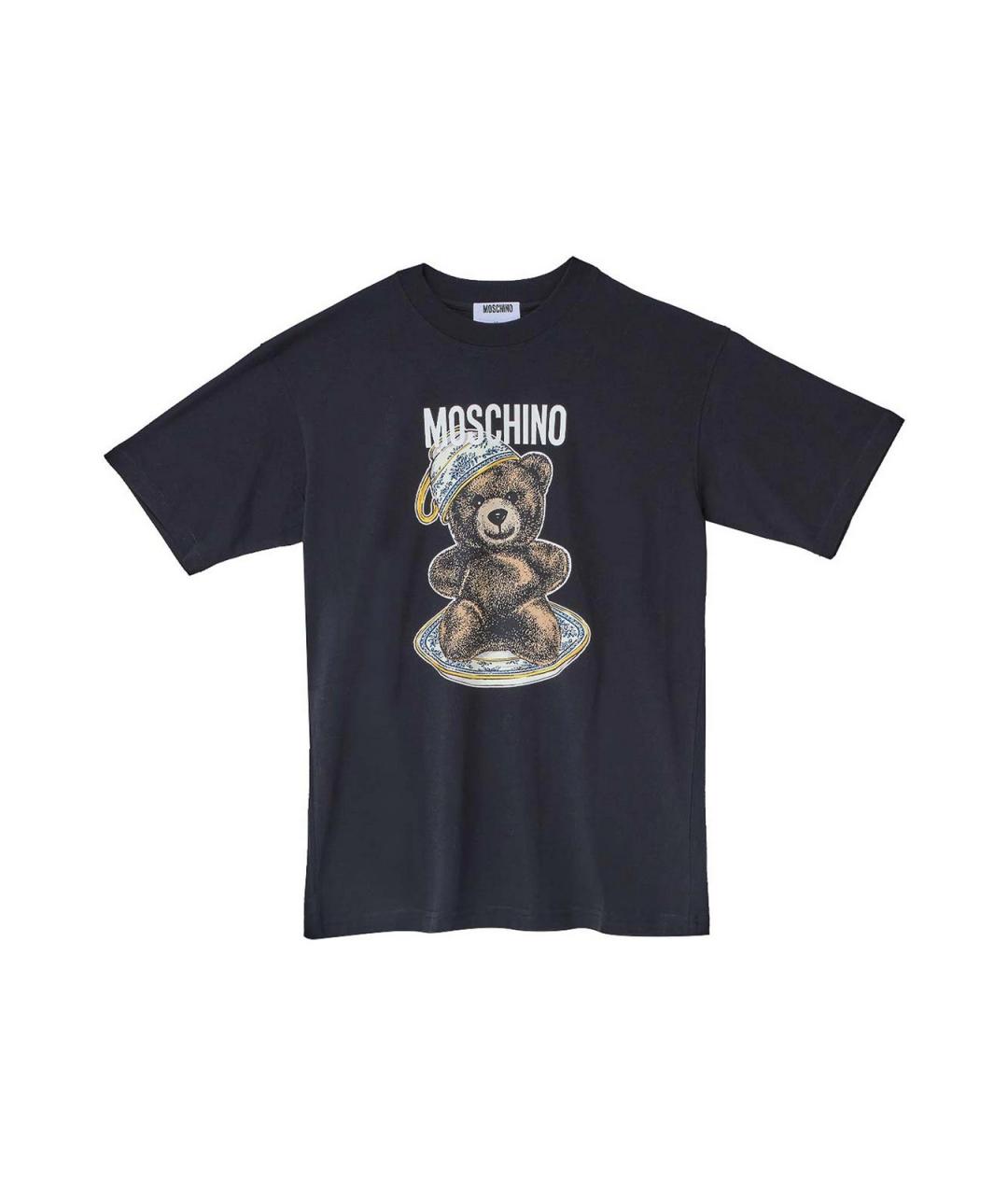 MOSCHINO Черная хлопковая футболка, фото 1