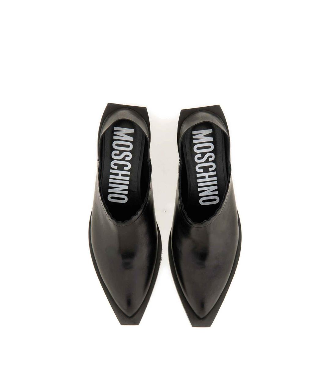 MOSCHINO Черные кожаные ботильоны, фото 5