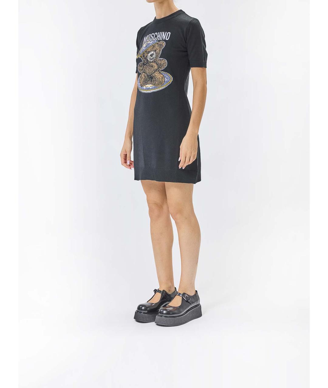 MOSCHINO Черное шерстяное повседневное платье, фото 3