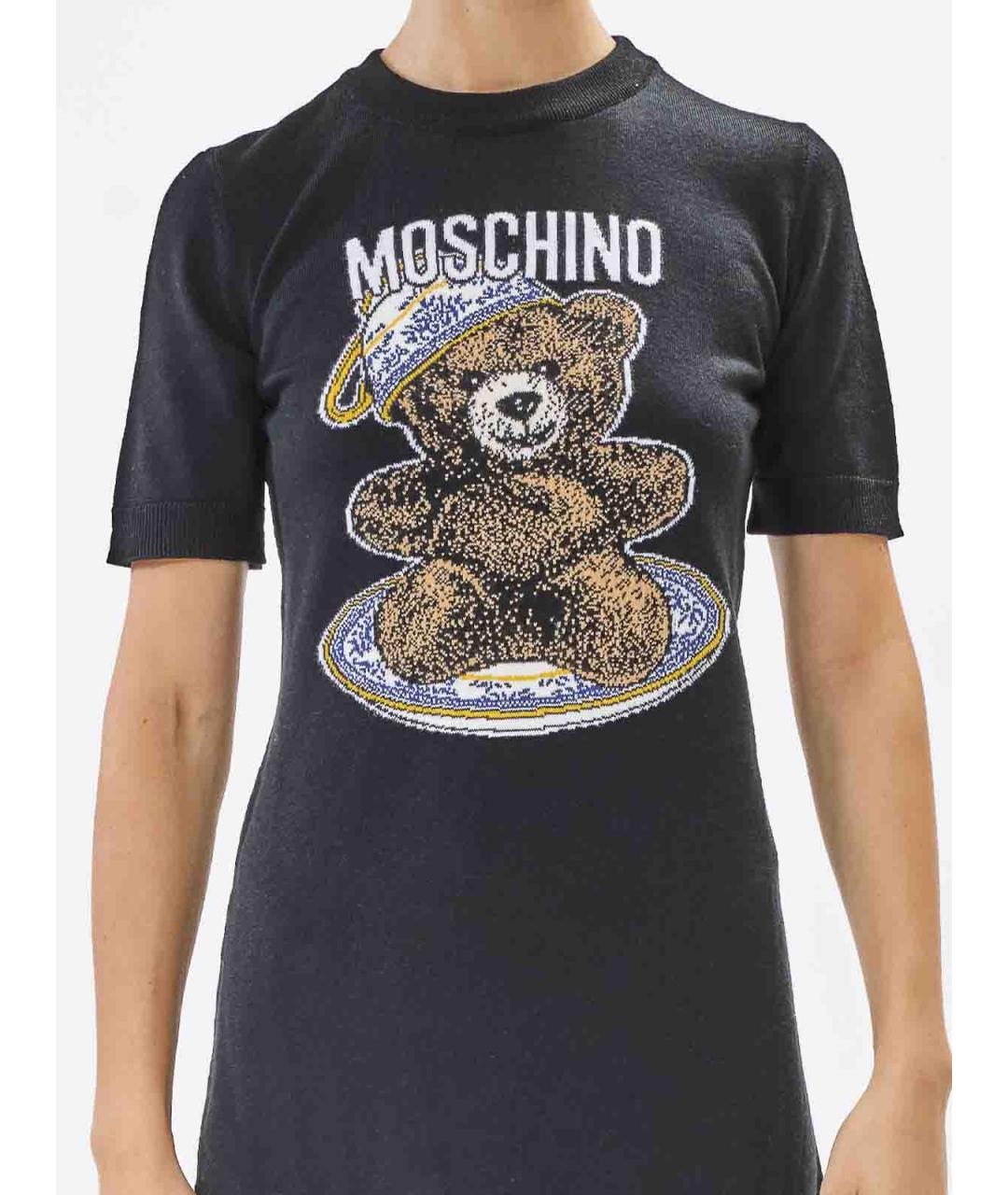 MOSCHINO Черное шерстяное повседневное платье, фото 5