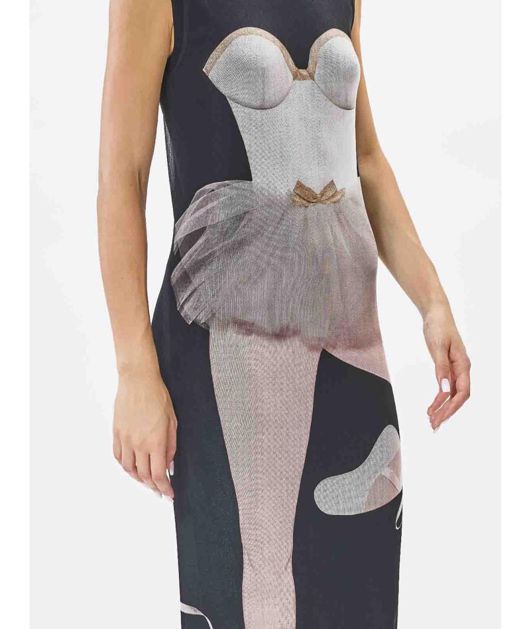 MOSCHINO Черное полиэстеровое вечернее платье, фото 5