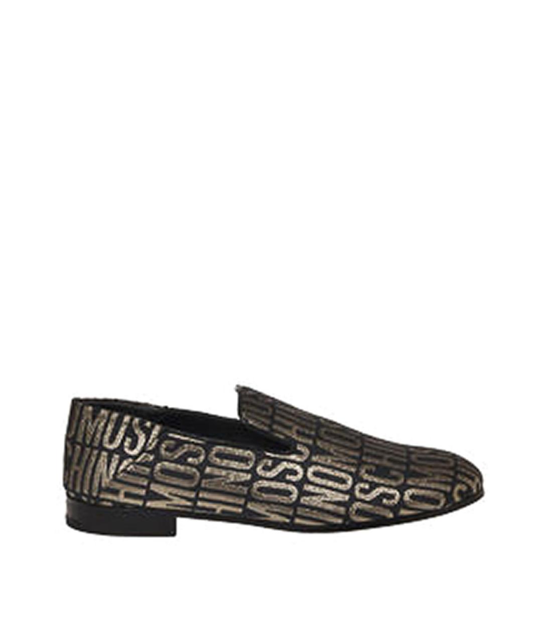 MOSCHINO Черные кожаные лоферы, фото 1