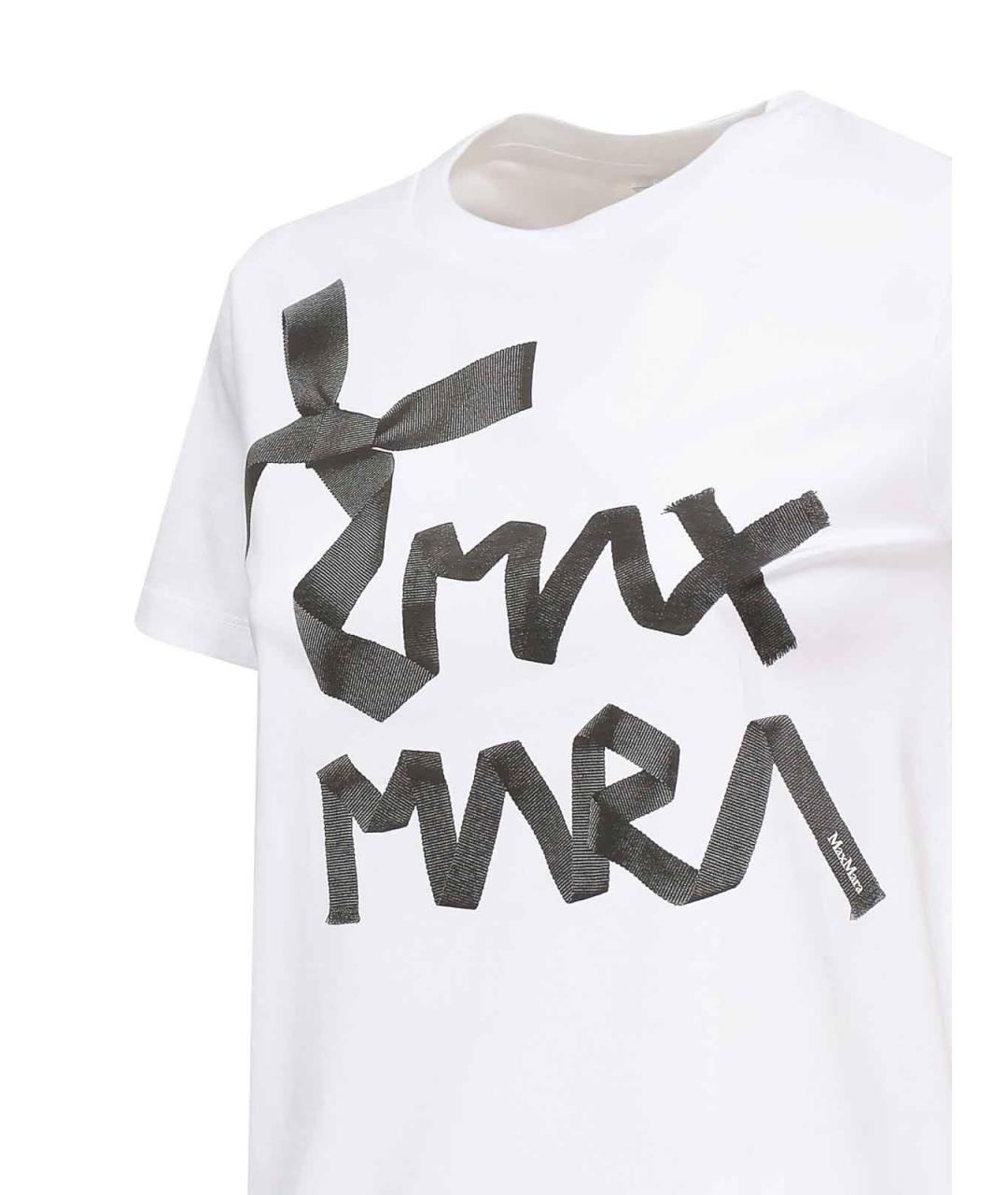 MAX MARA Белая хлопковая футболка, фото 2