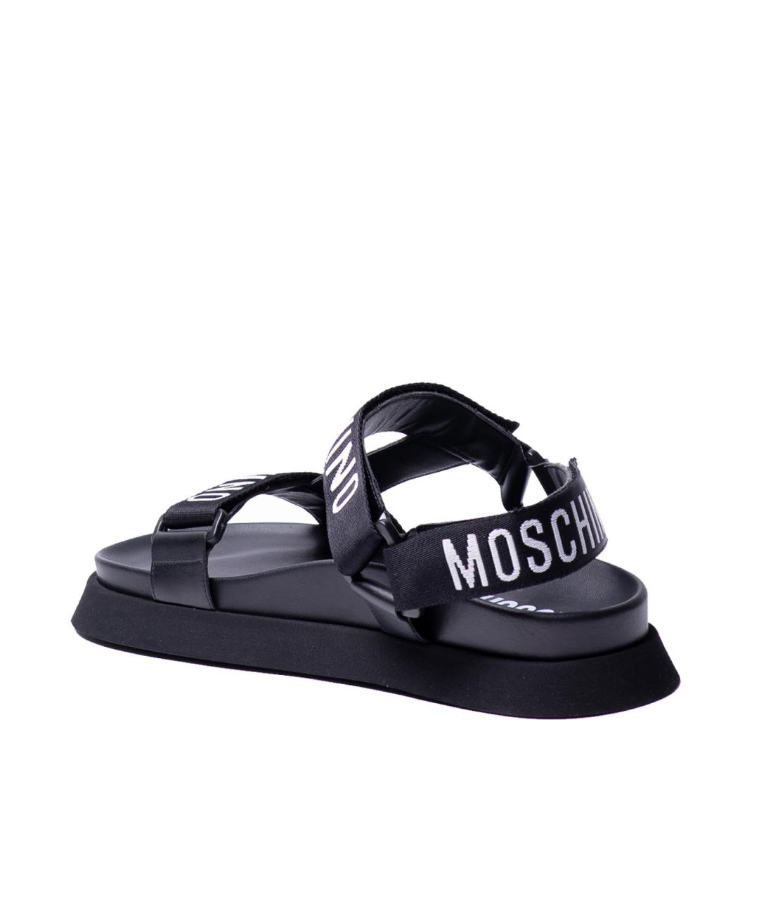 MOSCHINO Черные кожаные сандалии, фото 3