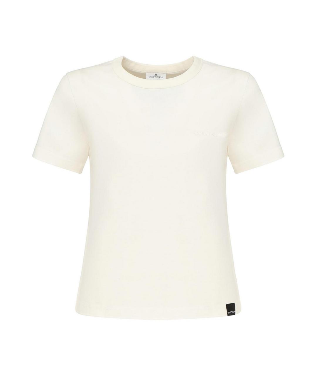 COURREGES Белая хлопковая футболка, фото 1