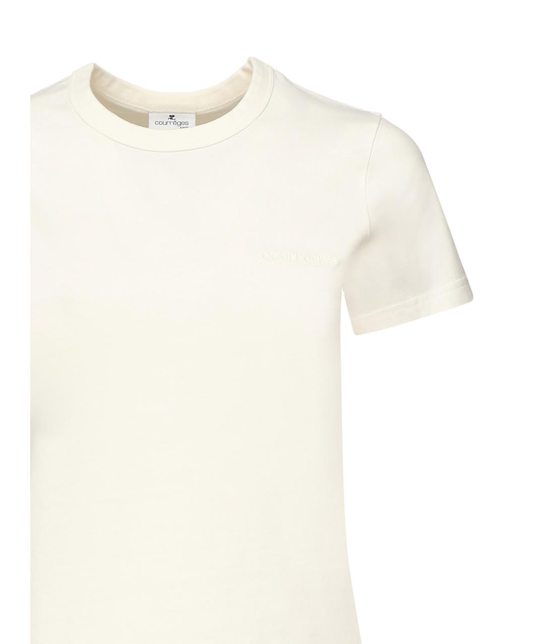 COURREGES Белая хлопковая футболка, фото 2