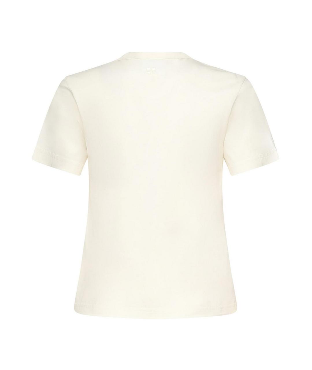 COURREGES Белая хлопковая футболка, фото 3