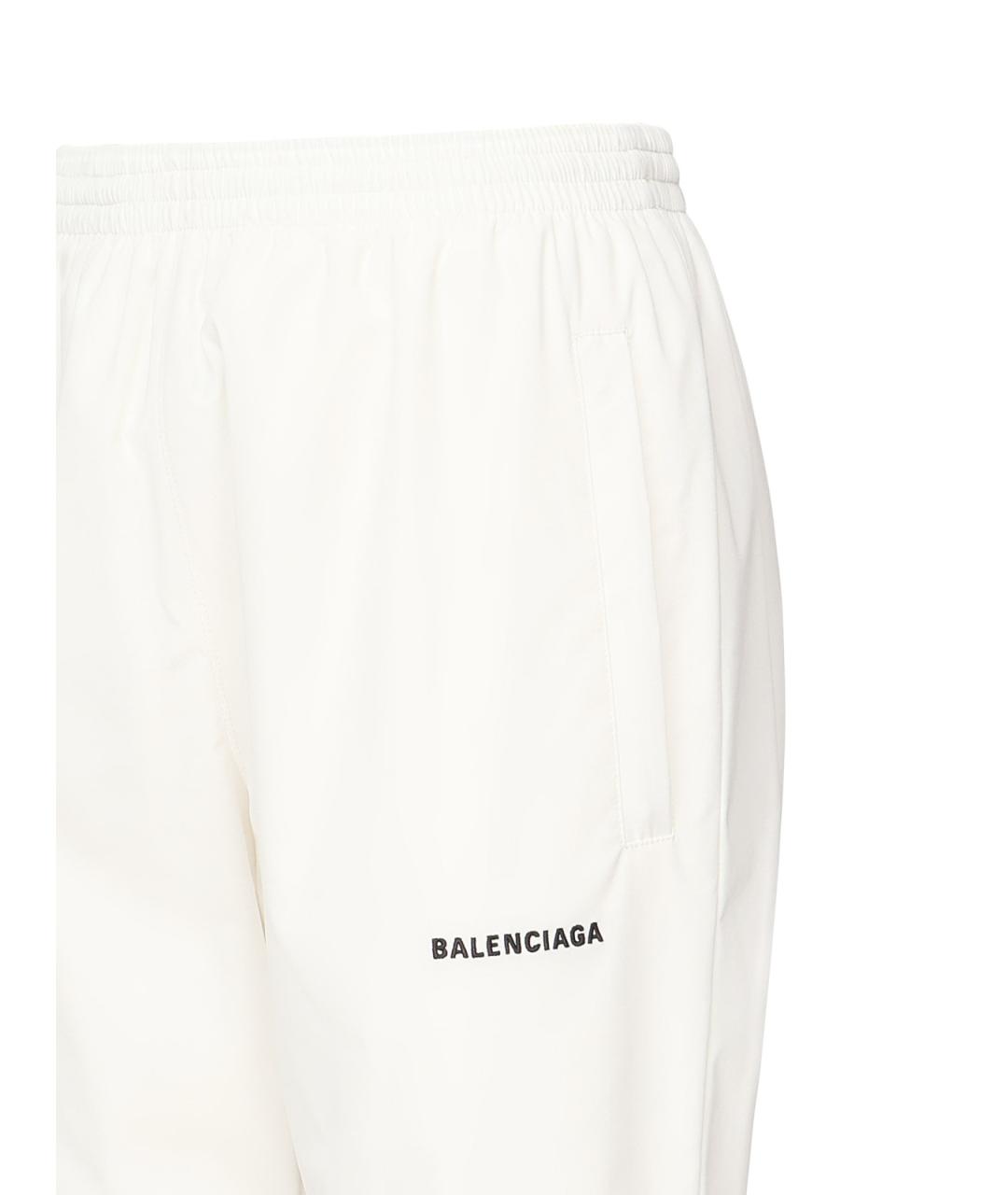 BALENCIAGA Белые полиэстеровые спортивные брюки и шорты, фото 2