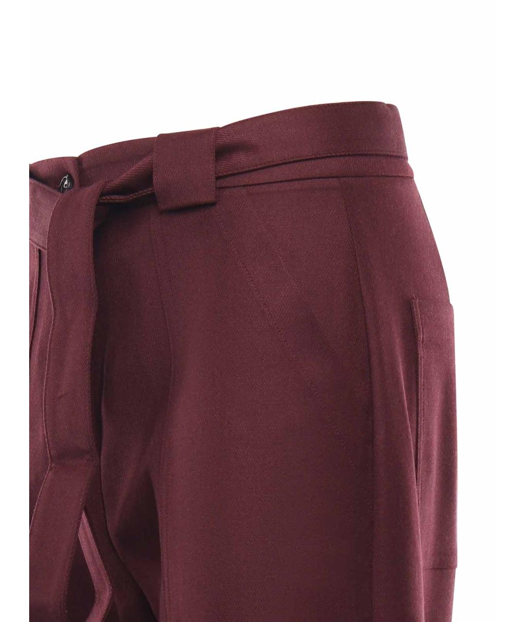 PINKO Бордовые полиэстеровые брюки широкие, фото 2
