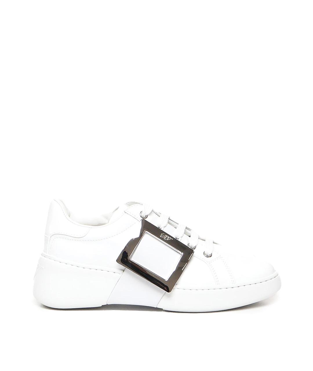 ROGER VIVIER Белые кожаные кеды, фото 1