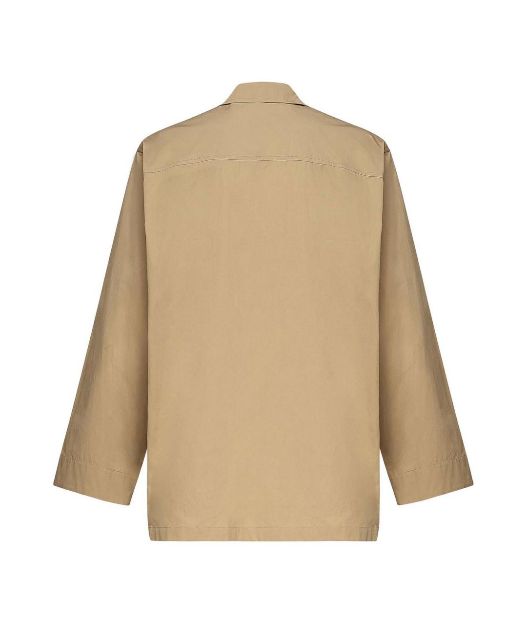 JIL SANDER Бежевая хлопковая кэжуал рубашка, фото 3