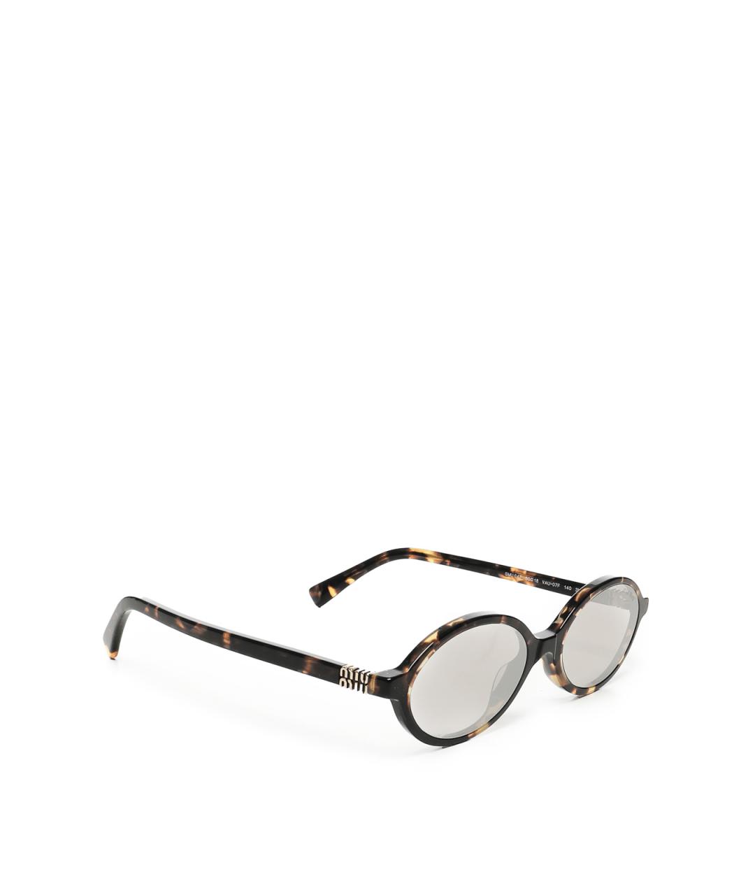 MIU MIU Бежевые пластиковые солнцезащитные очки, фото 2