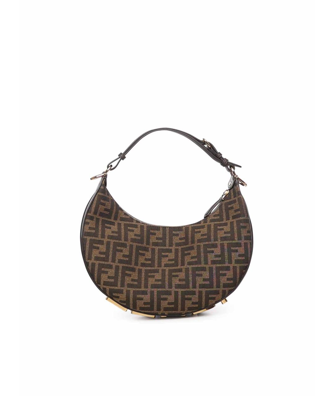 FENDI Коричневая тканевая сумка через плечо, фото 3