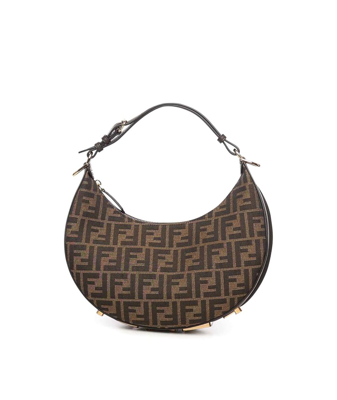 FENDI Коричневая тканевая сумка через плечо, фото 1