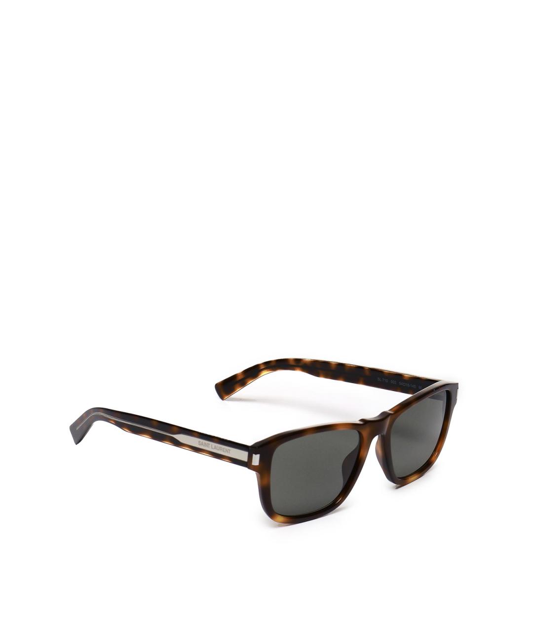 SAINT LAURENT Серые пластиковые солнцезащитные очки, фото 3
