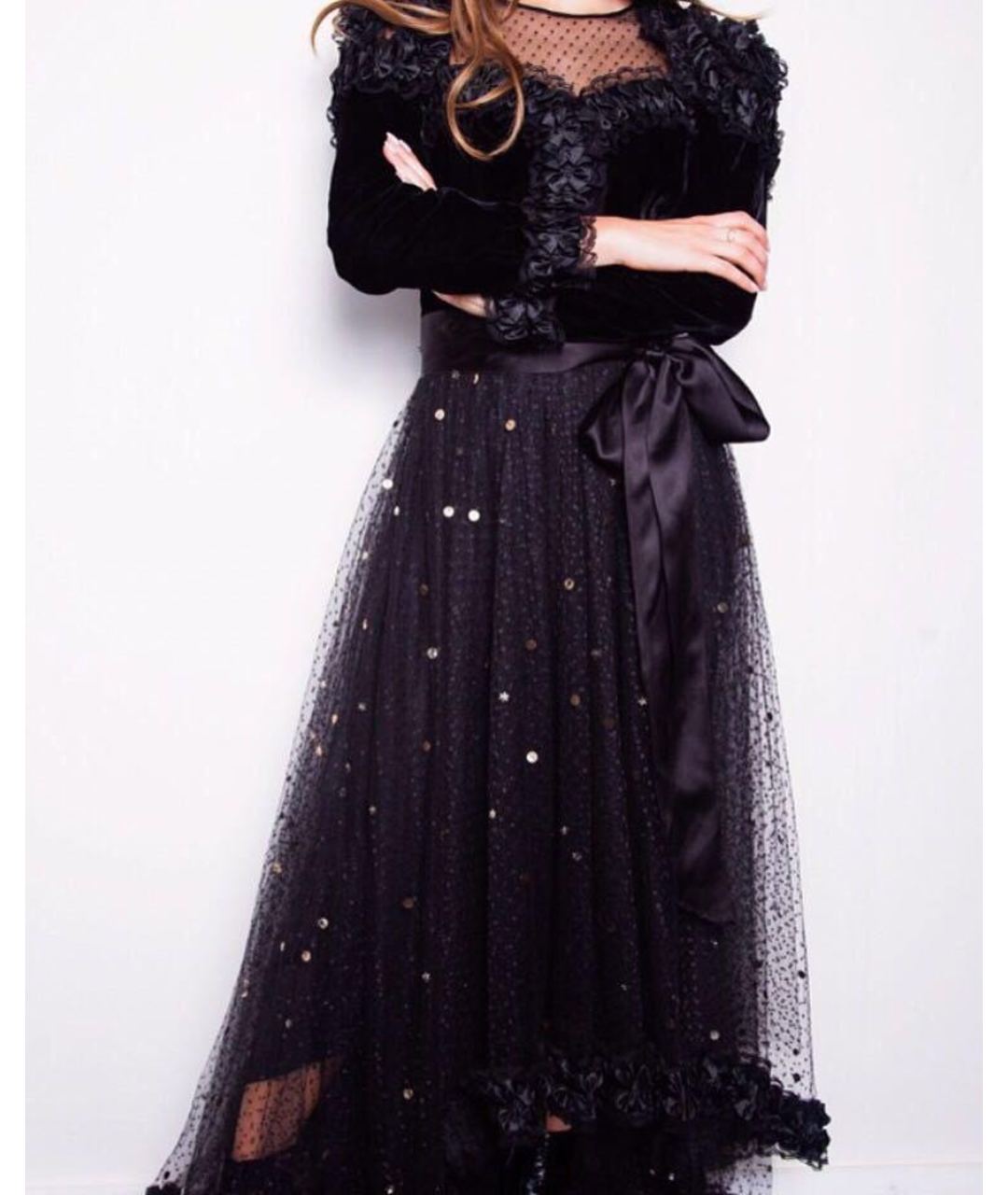 GIVENCHY VINTAGE Черное бархатное вечернее платье, фото 3