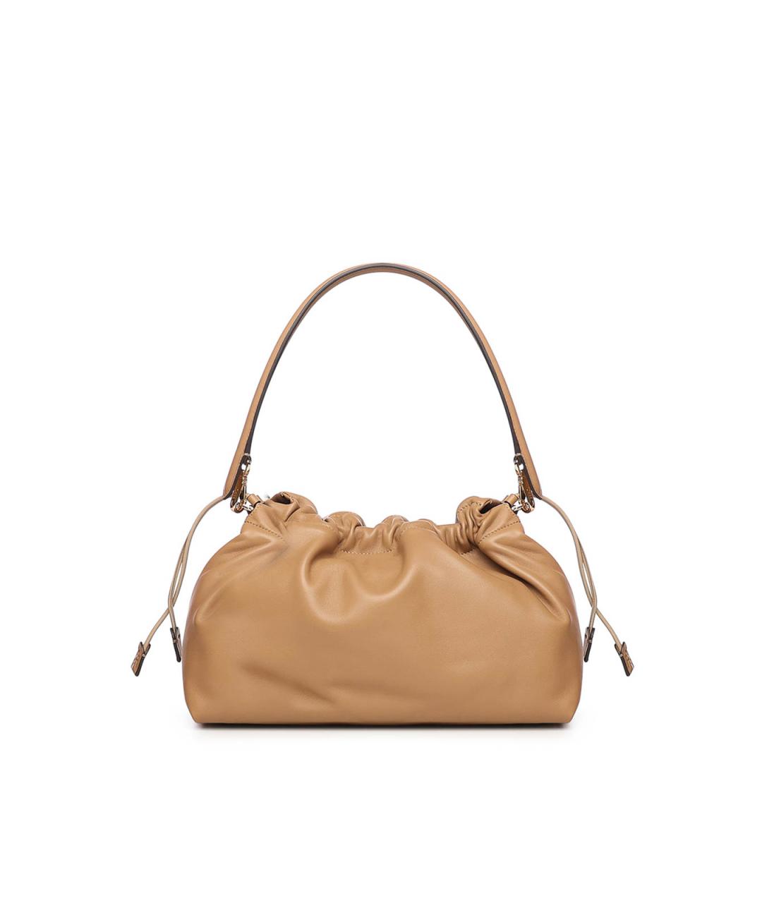 FENDI Коричневая кожаная сумка через плечо, фото 3