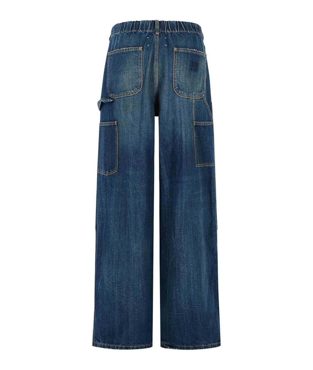 MAISON MARGIELA Синие хлопковые прямые джинсы, фото 2
