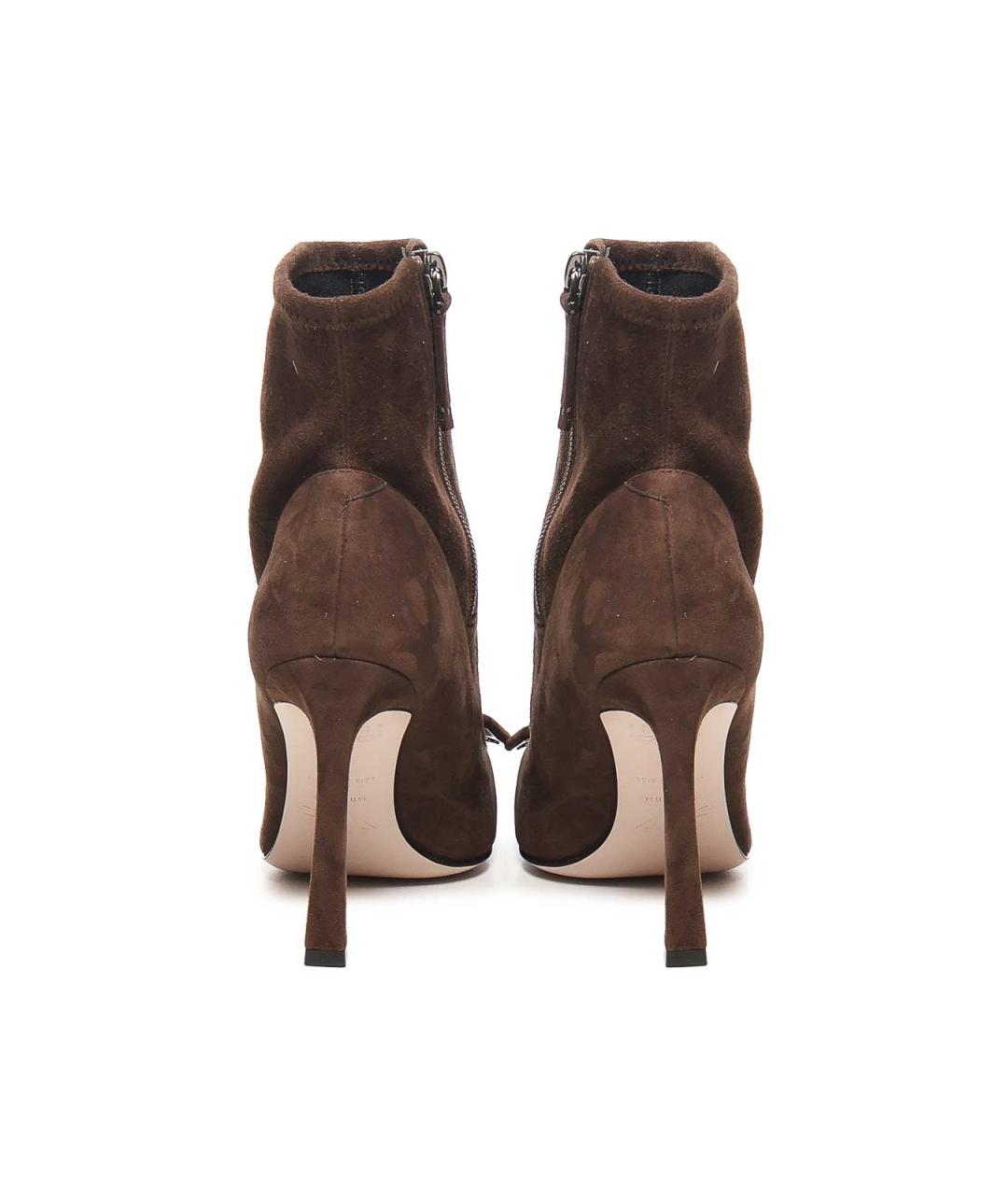 ROGER VIVIER Коричневые замшевые ботильоны, фото 3