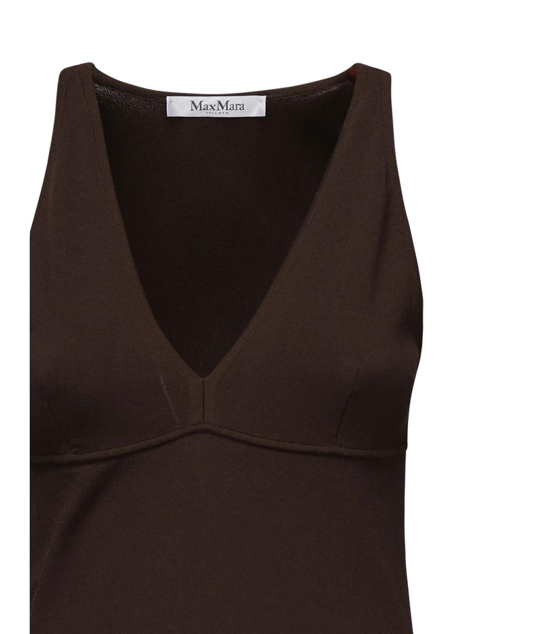 MAX MARA Коричневая майка, фото 3