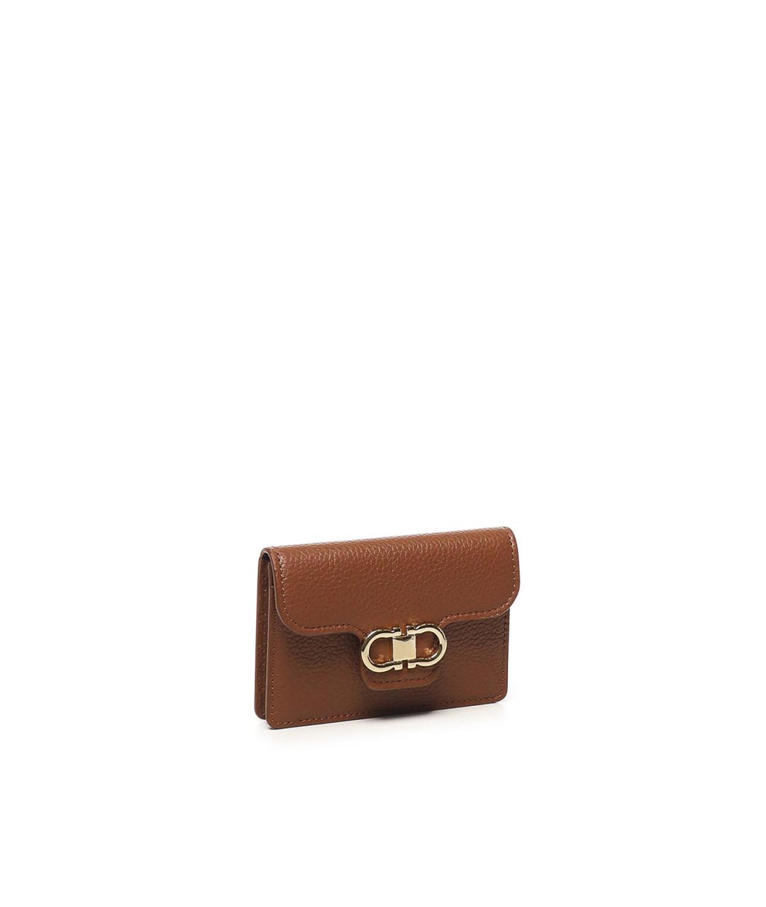 FERRAGAMO Коричневый кожаный кардхолдер, фото 2