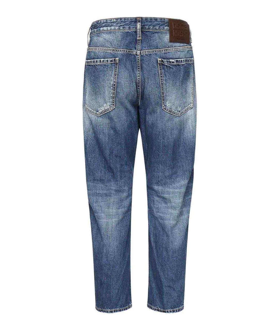 DSQUARED2 Синие хлопковые прямые джинсы, фото 3