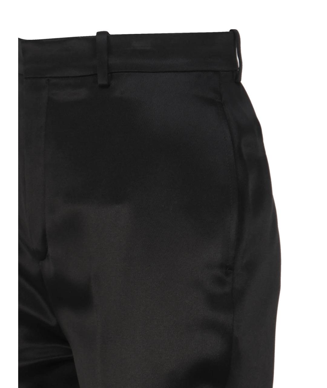 SAINT LAURENT Черные хлопковые брюки широкие, фото 3