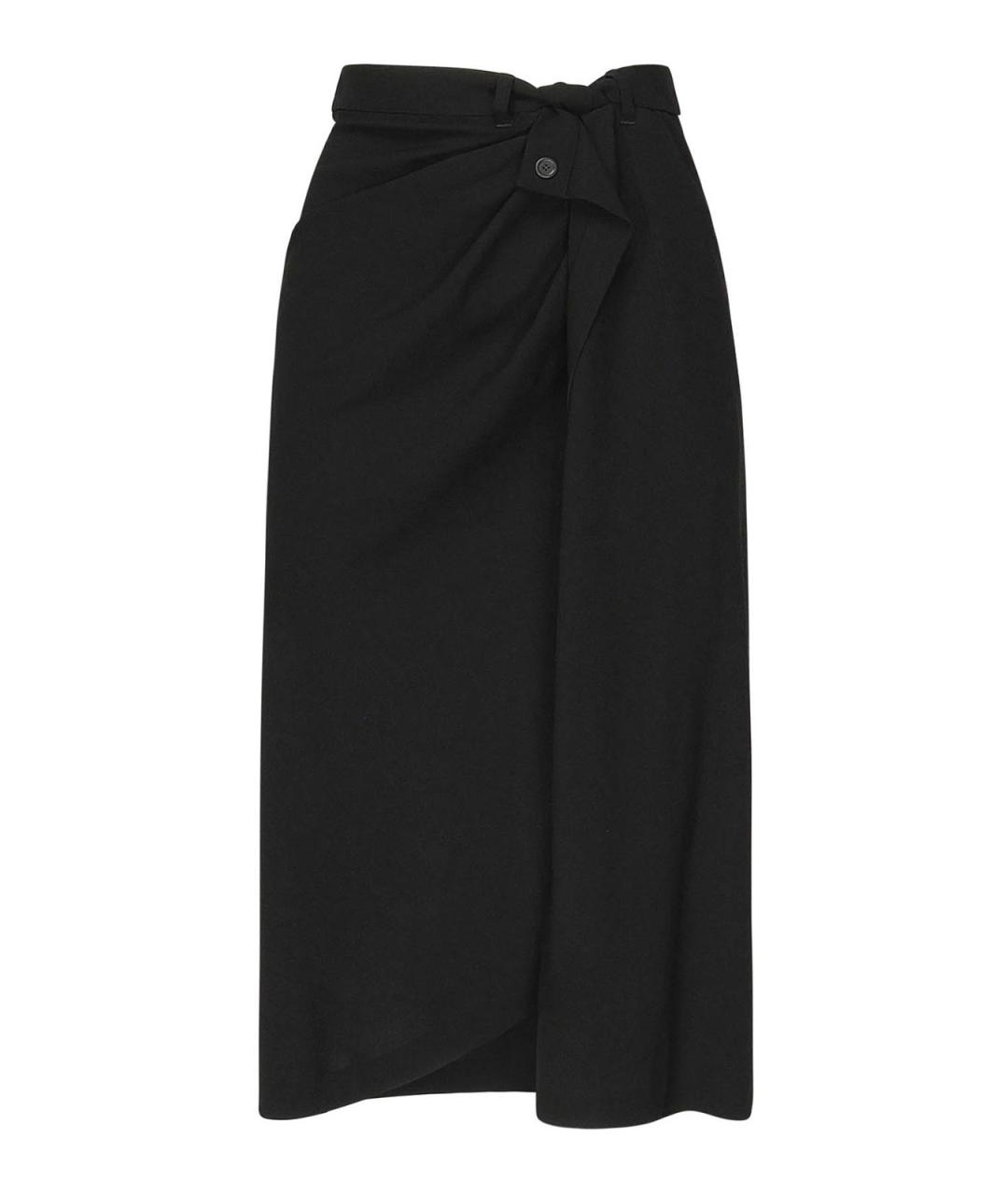 BALENCIAGA Черная полиэстеровая юбка миди, фото 1