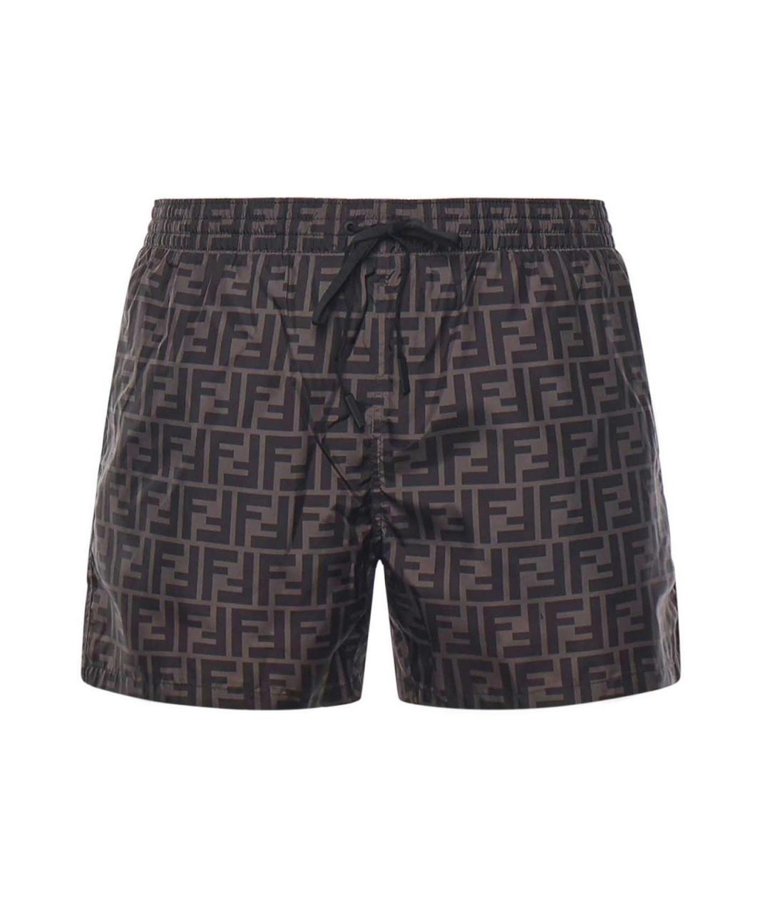 FENDI Черные полиэстеровые плавки, фото 1