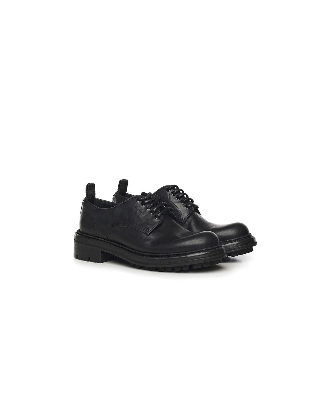 DOLCE&GABBANA Черные кожаные туфли, фото 2