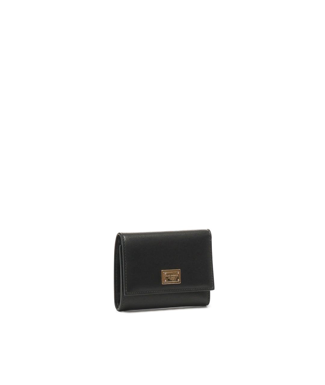 DOLCE&GABBANA Черный кожаный кошелек, фото 2