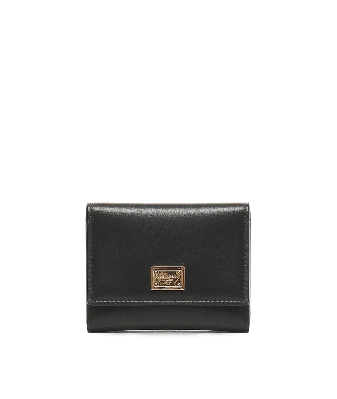 DOLCE&GABBANA Черный кожаный кошелек, фото 1